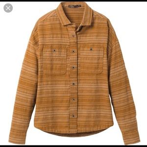 PrAna Dyri L/S Button Down Shirt Antique Bronze Size M NWT $79.